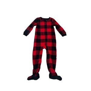 Baby Gap 3T Toddler Red & Black Buffalo Plaid Footed Sleeper Pajamas